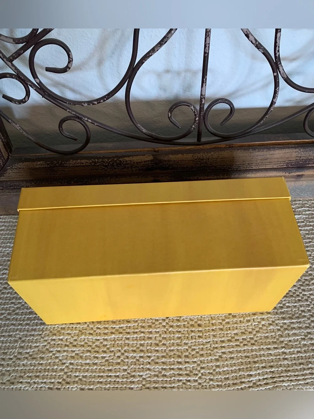 Authentic Fendi Roma Yellow Shoe Box (empty) Black Logo, Designer Closet Decor